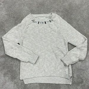 Girls Jeweled Crewneck Sweater - 7/8